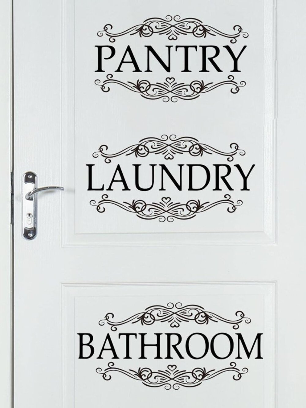 3 Pcs Bathroom Laundry Door Wall Sticker Pantry Decal Large Sign Wall Decor Viny